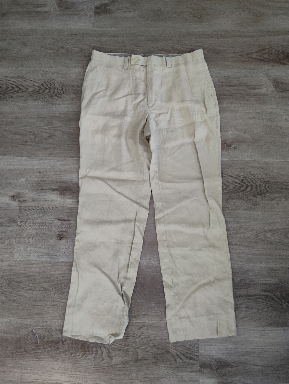 Calvin Klein Pants Men's Size 34 Linen Cream Chinos